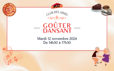 CLUB DES AÎNÉS : Goûter dansant | Mardi 12 Novembre 2024